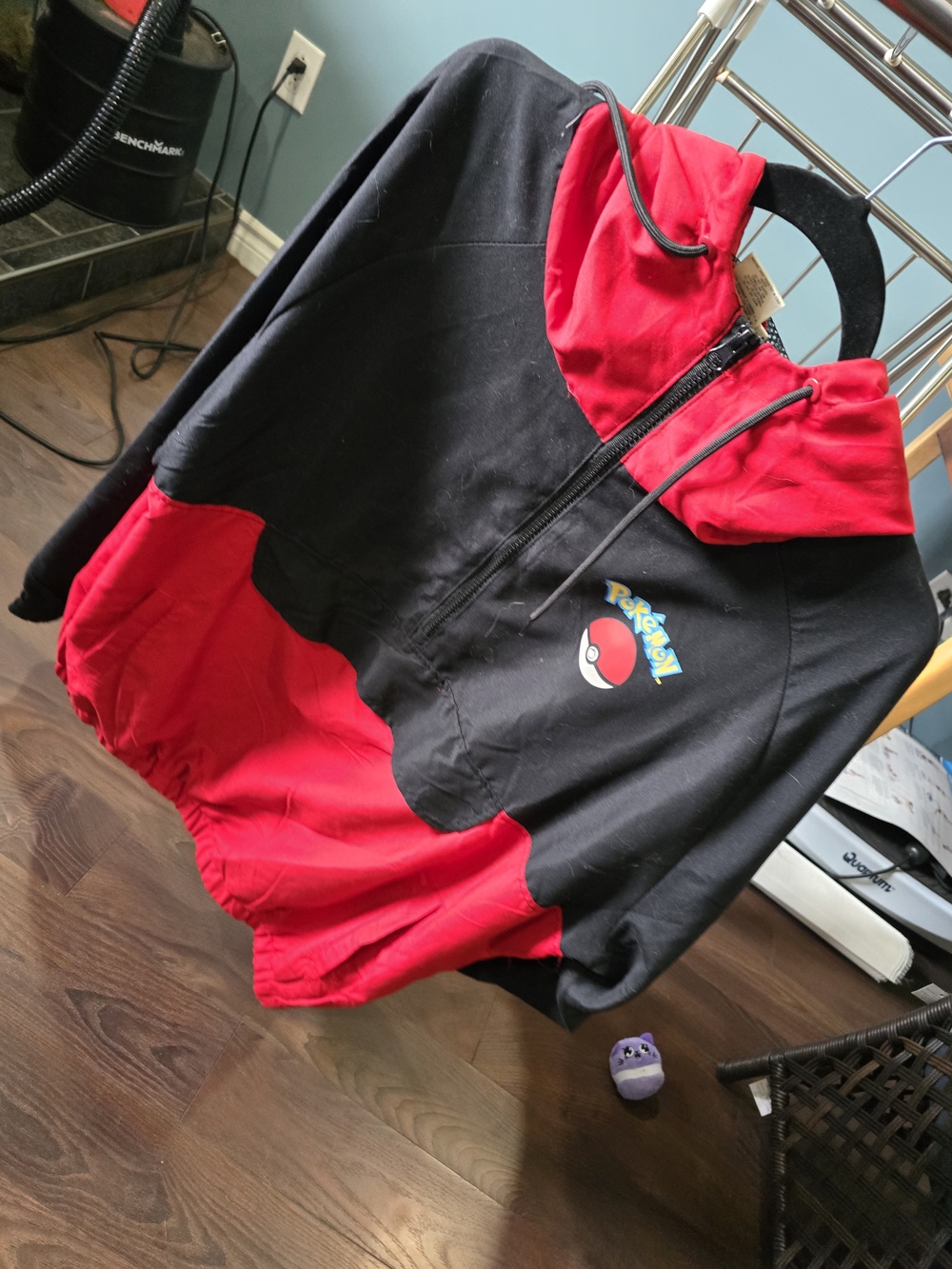Pokemon Black and Red Half-Zip Bomber Hoodie Jacket